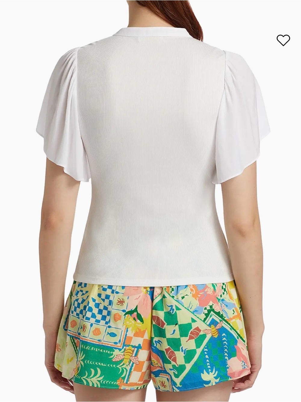 Ramy Brook White Puff-Sleeve Button Front Top - Picture 4 of 4